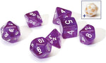 RPG Dice Set (7): Translucent Purple Resin