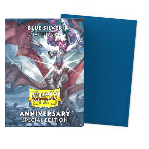 Dragon Shield Sleeves: Matte Dual SS (100) SE Cobalt & Silver
