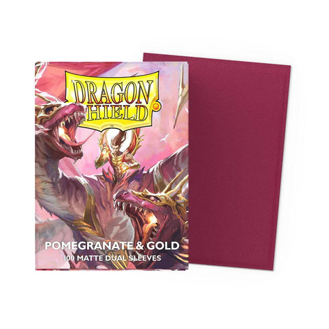Dragon Shield Sleeves: Matte Dual SS (100) SE Pomegranate & Gold