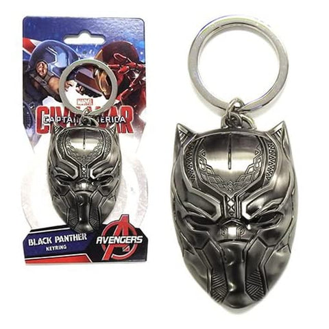 Black Panther Mask Pewter Key Ring