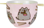 Pusheen the Cat Ramen Bowl with Chopsticks