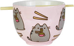 Pusheen the Cat Ramen Bowl with Chopsticks