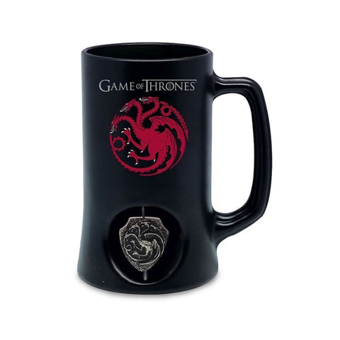 Game Of Thrones Targaryen Logo 3D Rotating Emblem Black Stein